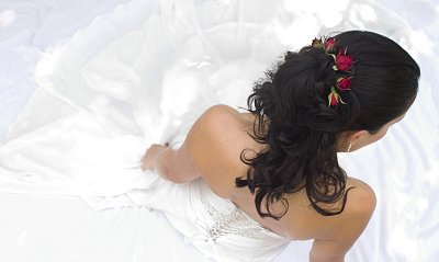 wedding hair with red roses Asian Wedding Hairstyles 2009