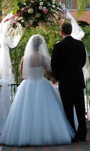 Bride and Groom Recite Wedding Vows at the Ceremony